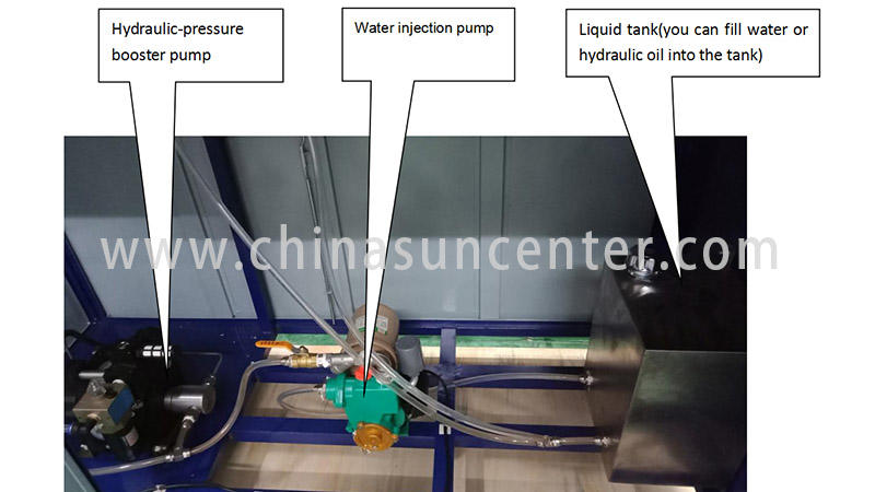 Suncenter easy to use hydrotest pressure application for flat pressure strength test