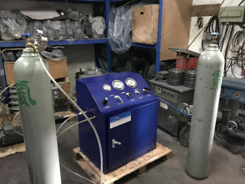 Suncenter DGS series gas booster in Model A blue cabinet