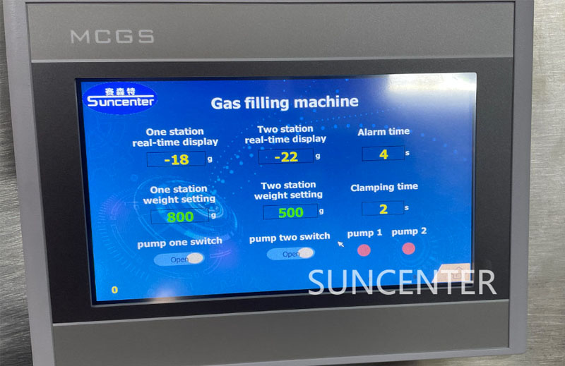 news-Suncenter-Suncenter PLC control Gas Filling Machine for the 1L22L33L Nitrous Oxide N2O gas cyli